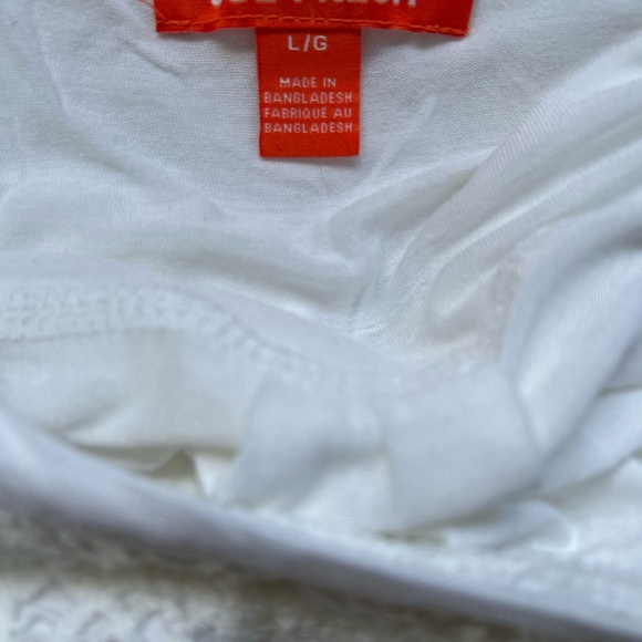 Joe Fresh short sleeve top White Lace Yoke Cap Sleeve Large - Picture 5 of 5